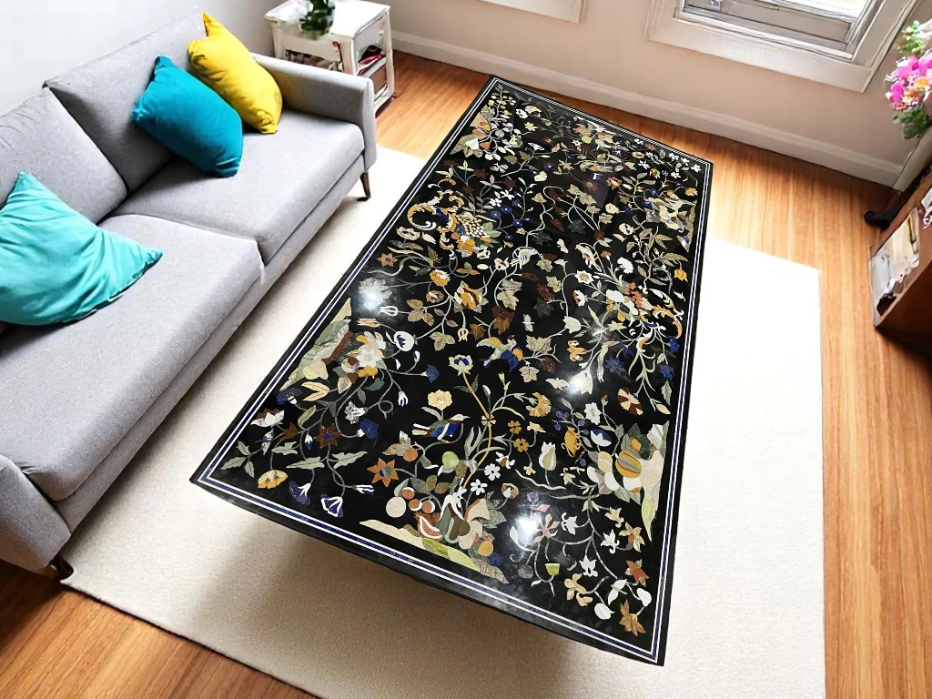 White Marble Side Table for Living Room